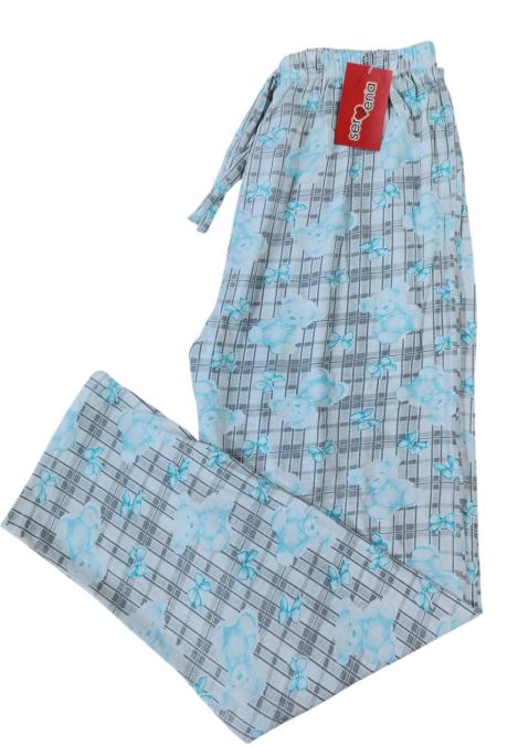 Pantaloni damă bumbac cu ursuleți, culoare verde – engros